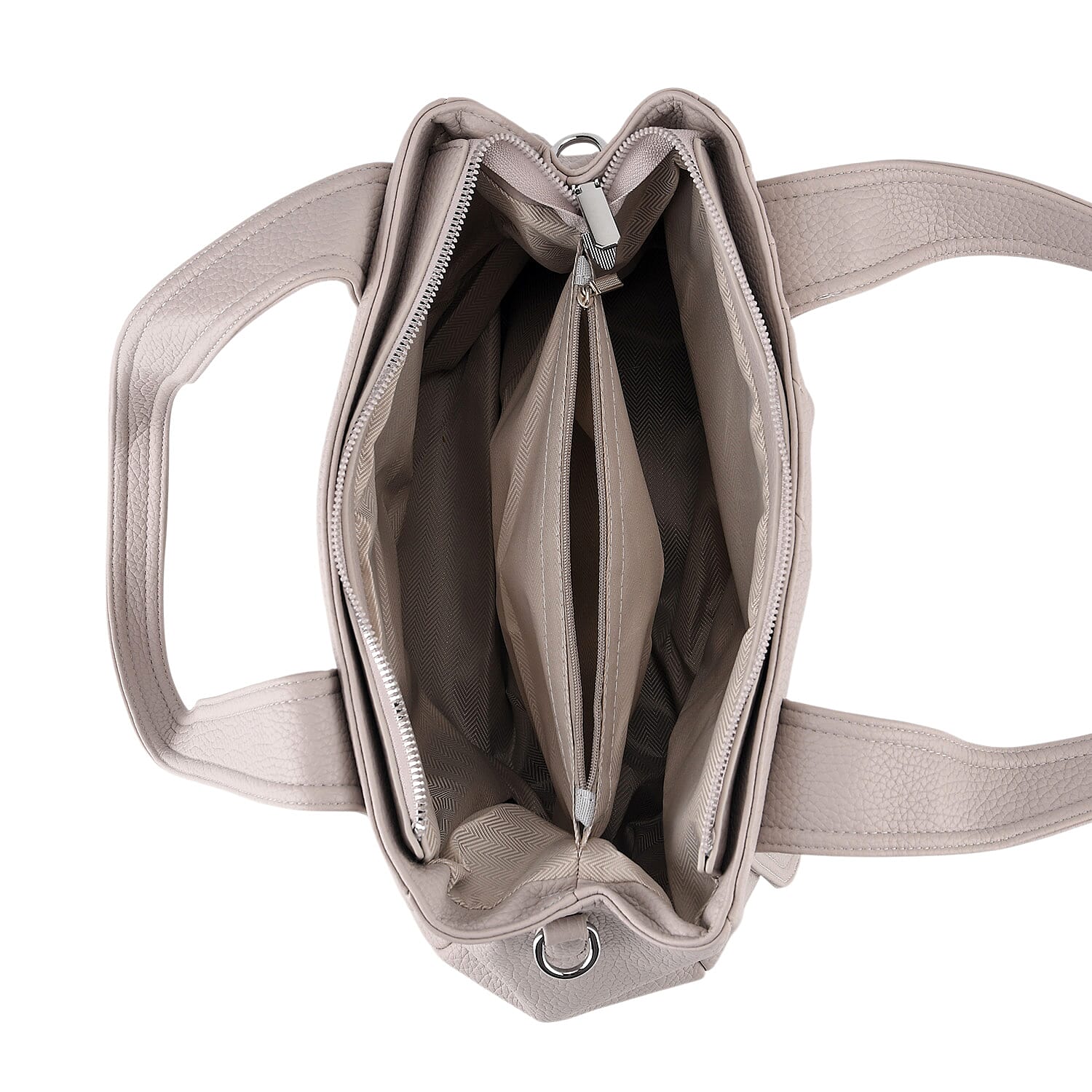 Designer Inspired - Dual-Handle Convertible Crossbody & Shoulder Handbag - Grey
