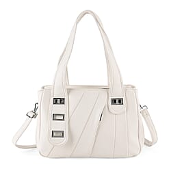 Designer Inspired - Dual-Handle Convertible Crossbody & Shoulder Handbag - Grey