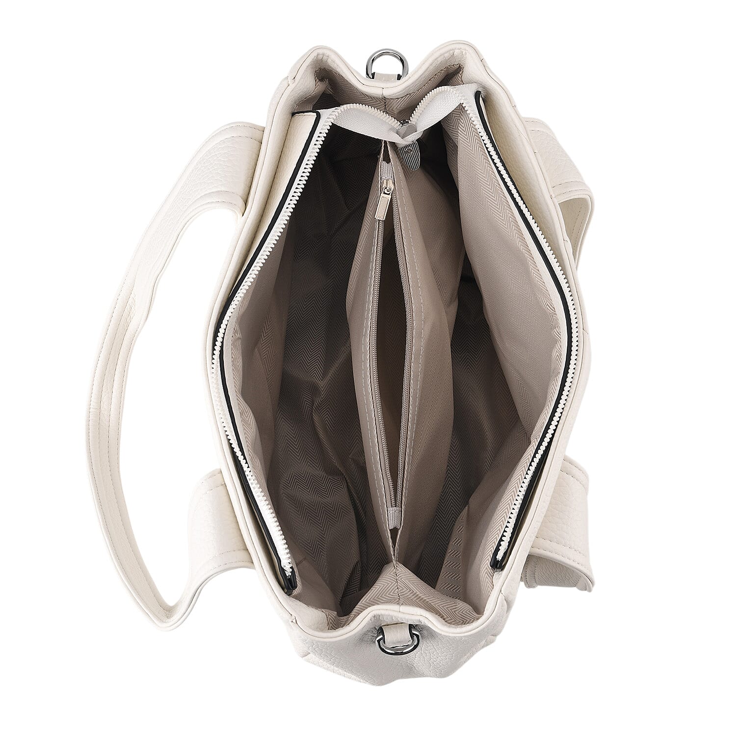 Designer Inspired - Dual-Handle Convertible Crossbody & Shoulder Handbag - White