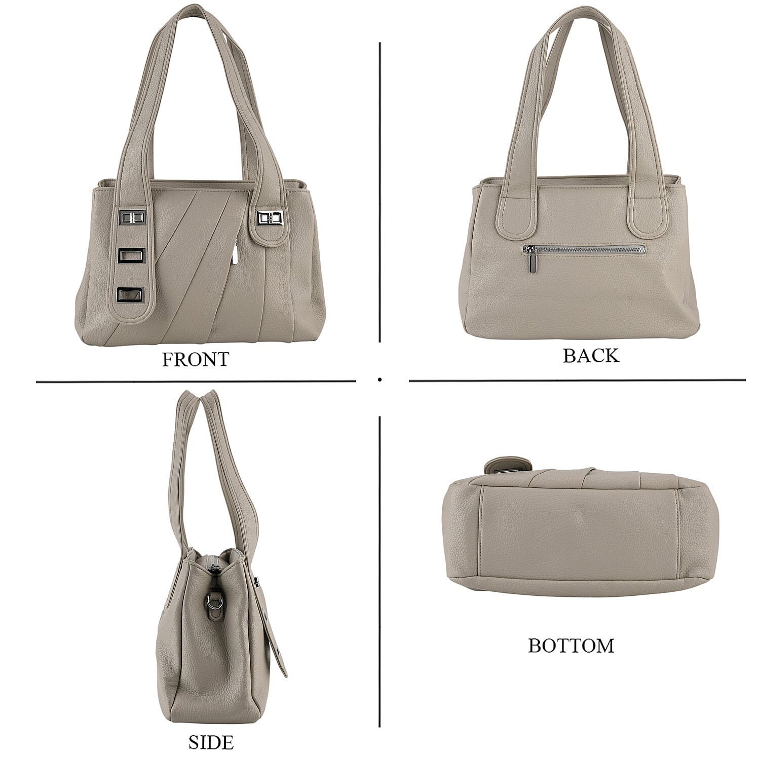 Designer Inspired - Dual-Handle Convertible Crossbody & Shoulder Handbag - Light Green