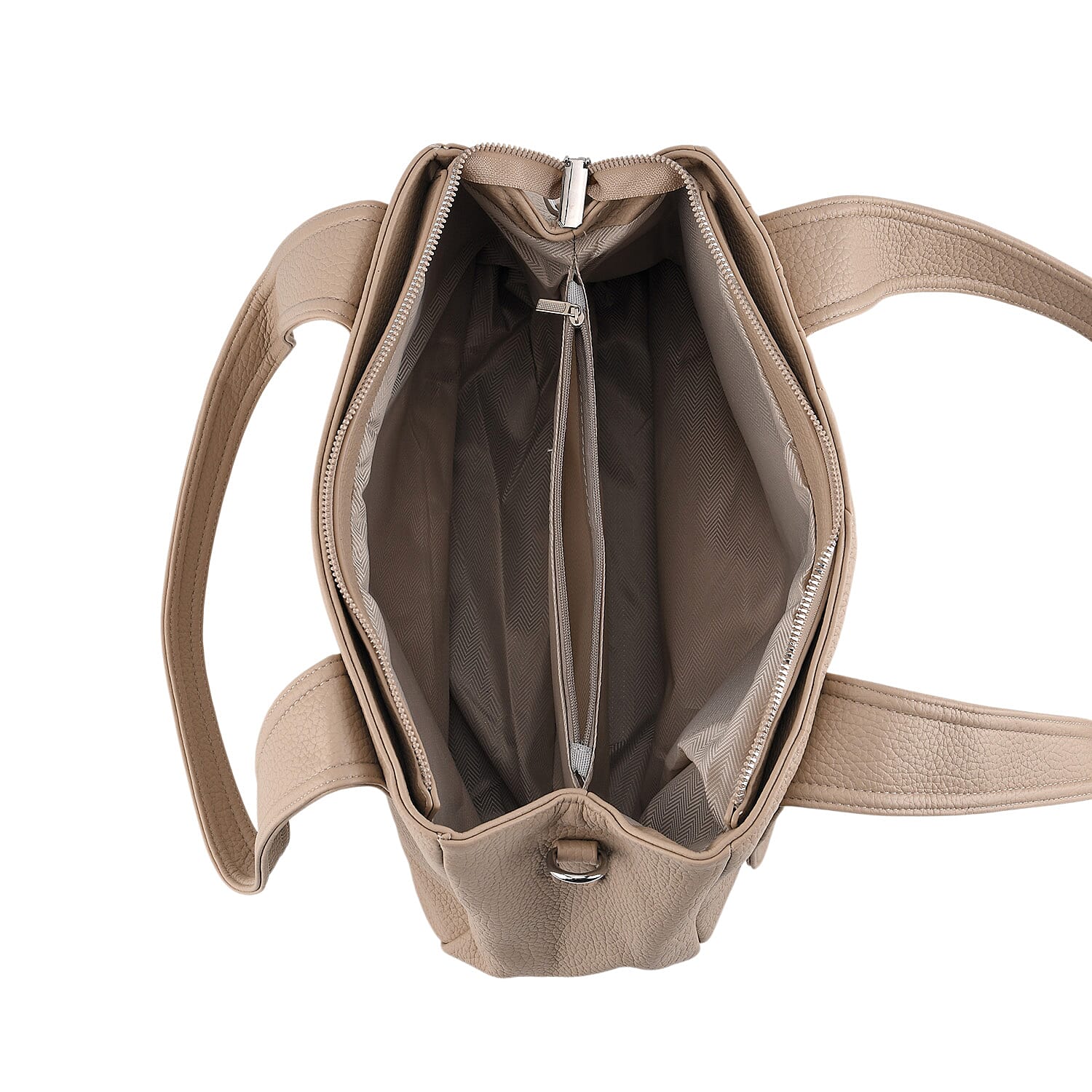 Designer Inspired - Dual-Handle Convertible Crossbody & Shoulder Handbag - Khaki