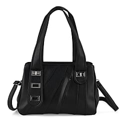 Designer Inspired - Dual-Handle Convertible Crossbody & Shoulder Handbag - Grey