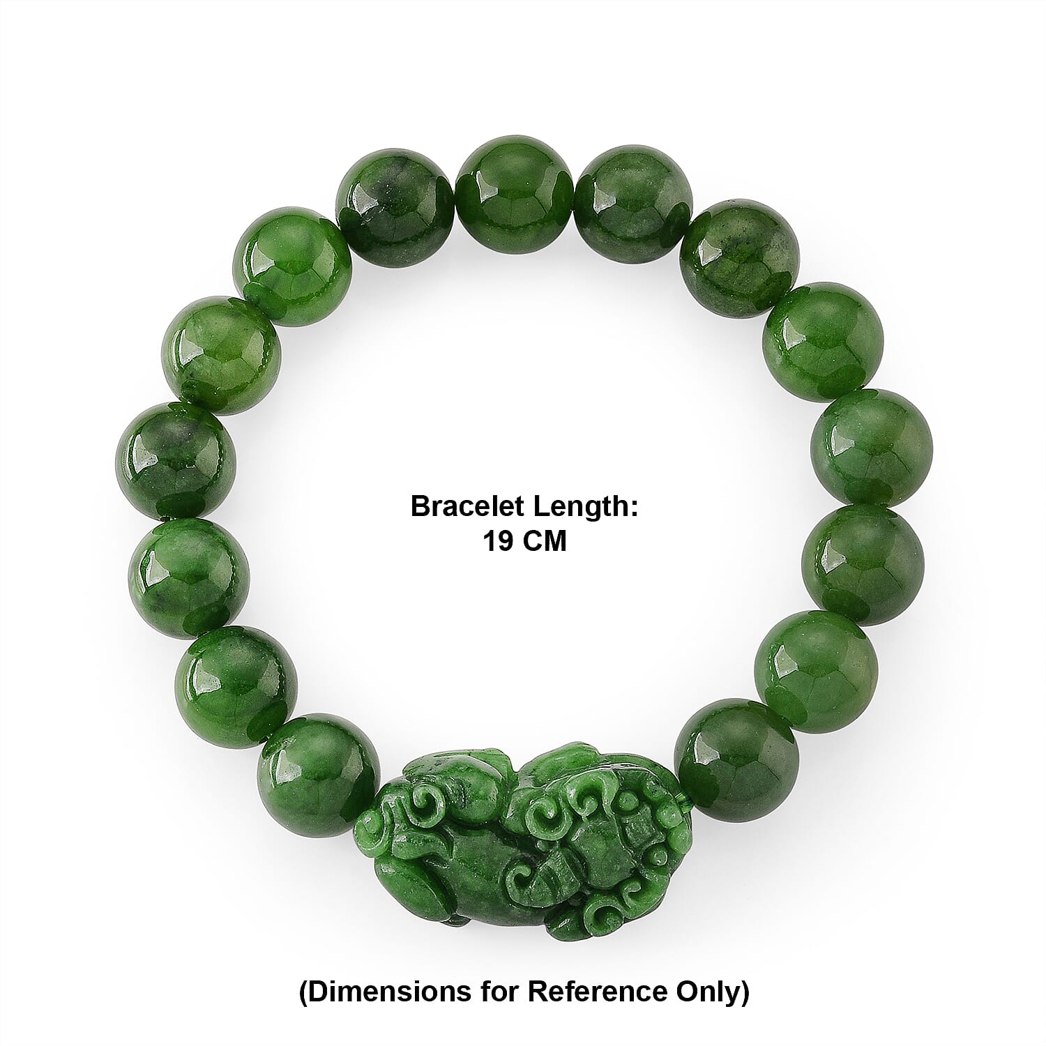 Enhanced Green Jade Beads Curving Cut Adjustable Bracelet (Size - 7.5) 300.00 Ct.