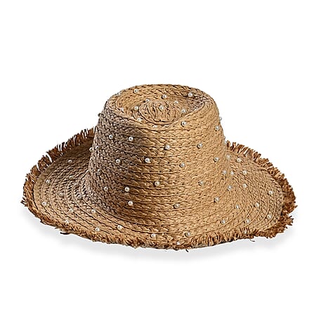 Paper Patterned Hat, Cap and Earmuff (Size 58x1 cm) - Khaki