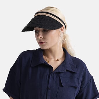 https://tjcuk.sirv.com/Products/85/1/8519855/Lifestyle-100-Paper-Floral-Texture-Straw-Hat-57-58cm-Black_8519855_1.jpg?w=342&h=342
