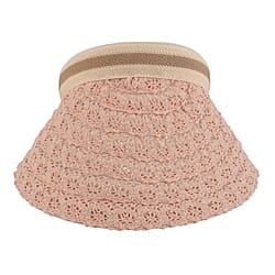 Lifestyle 100% Paper Floral Texture Straw Hat (57-58cm) - Pink