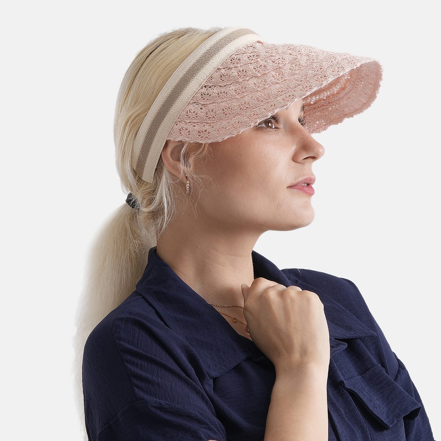 Lifestyle 100% Paper Floral Texture Straw Hat (57-58cm) - Pink