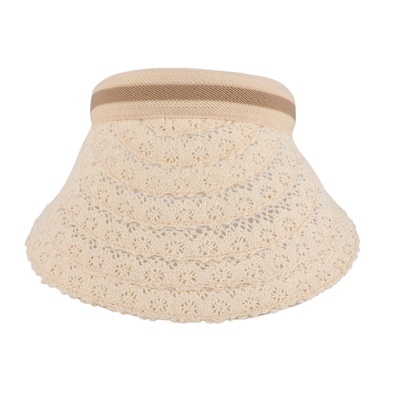 Lifestyle 100% Paper Floral Texture Straw Hat (57-58cm) - Off White