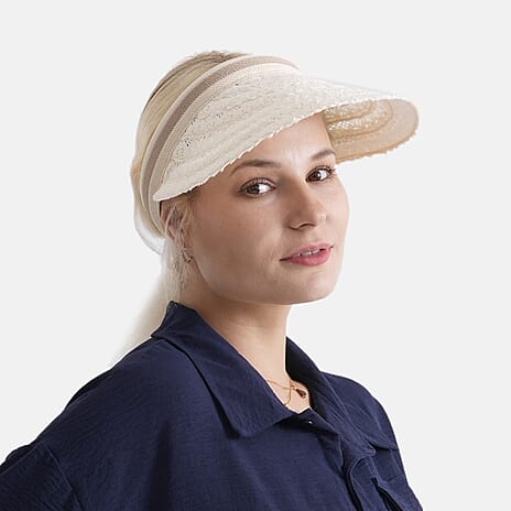 Lifestyle 100% Paper Floral Texture Straw Hat (57-58cm) - Off White