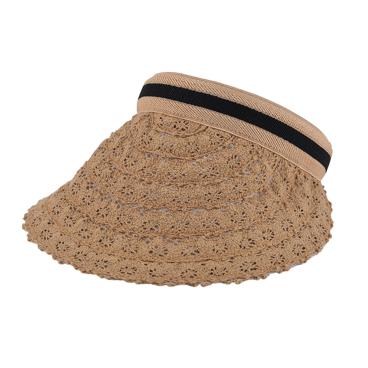 Lifestyle 100% Paper Floral Texture Straw Hat (57-58cm) - Light Khaki