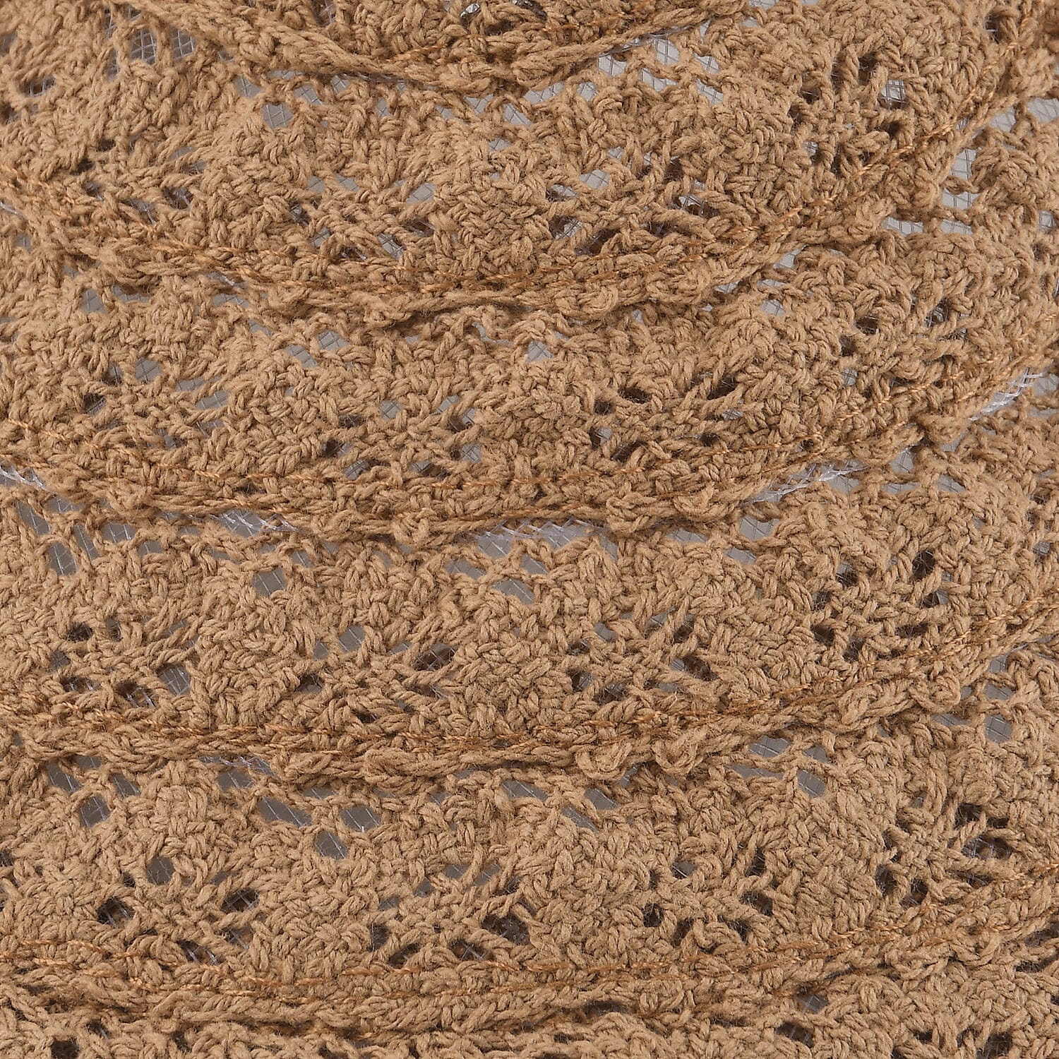 Lifestyle 100% Paper Floral Texture Straw Hat (57-58cm) - Light Khaki