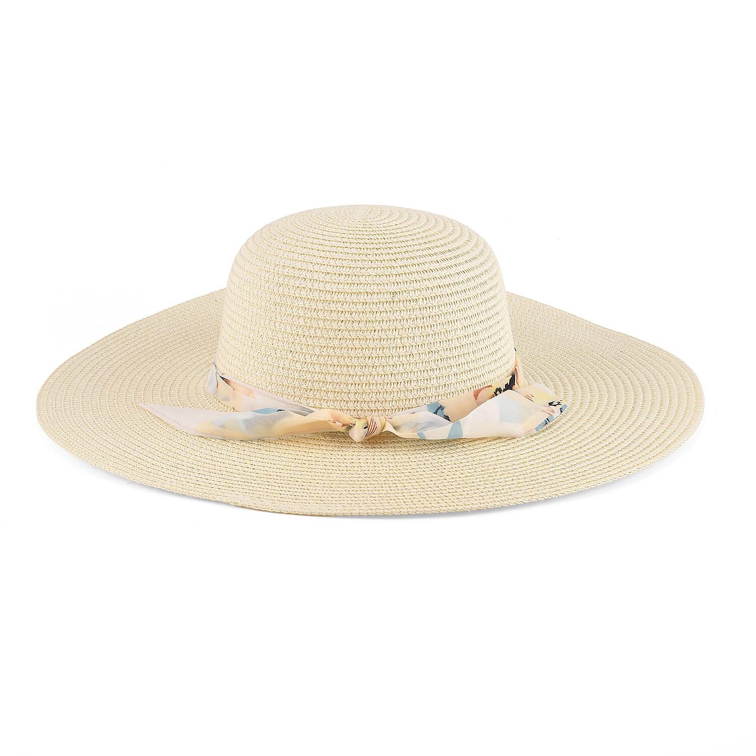 Paper Patterned Hat, Cap and Earmuff (Size 58x1 cm) - Off White