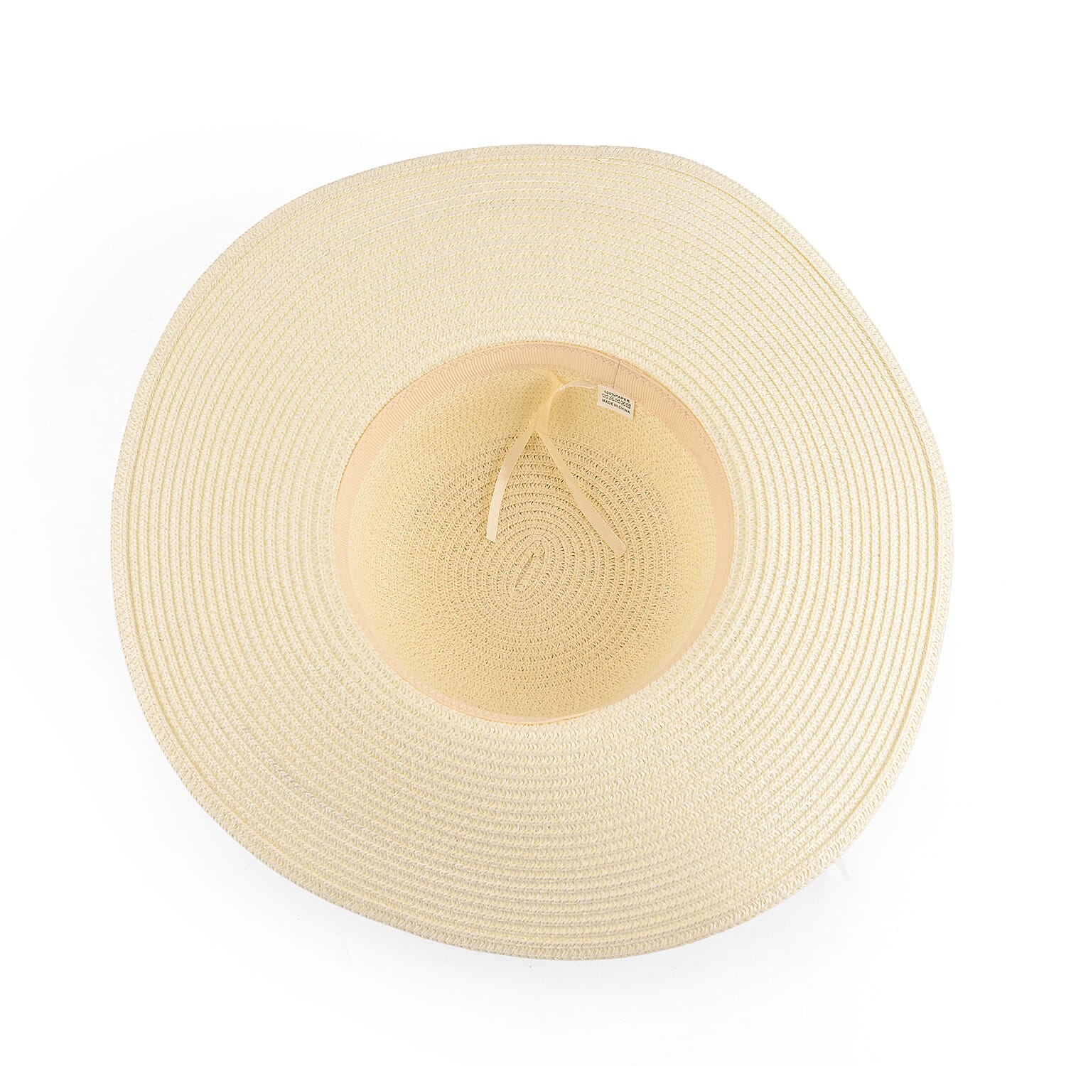 Paper Patterned Hat, Cap and Earmuff (Size 58x1 cm) - Off White