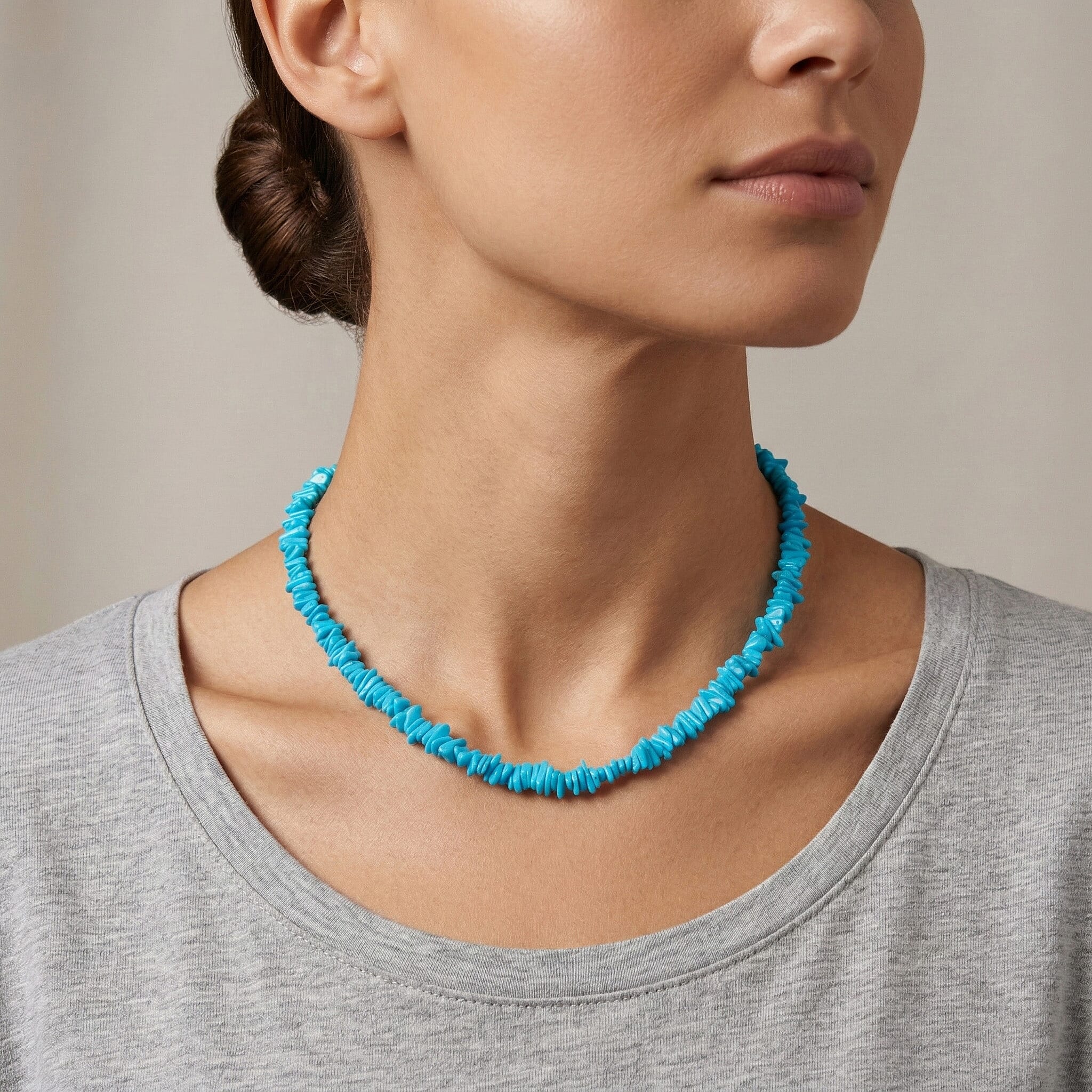 Sleeping Beauty Turquoise Necklace (Size - 18) 13.50 Ct.