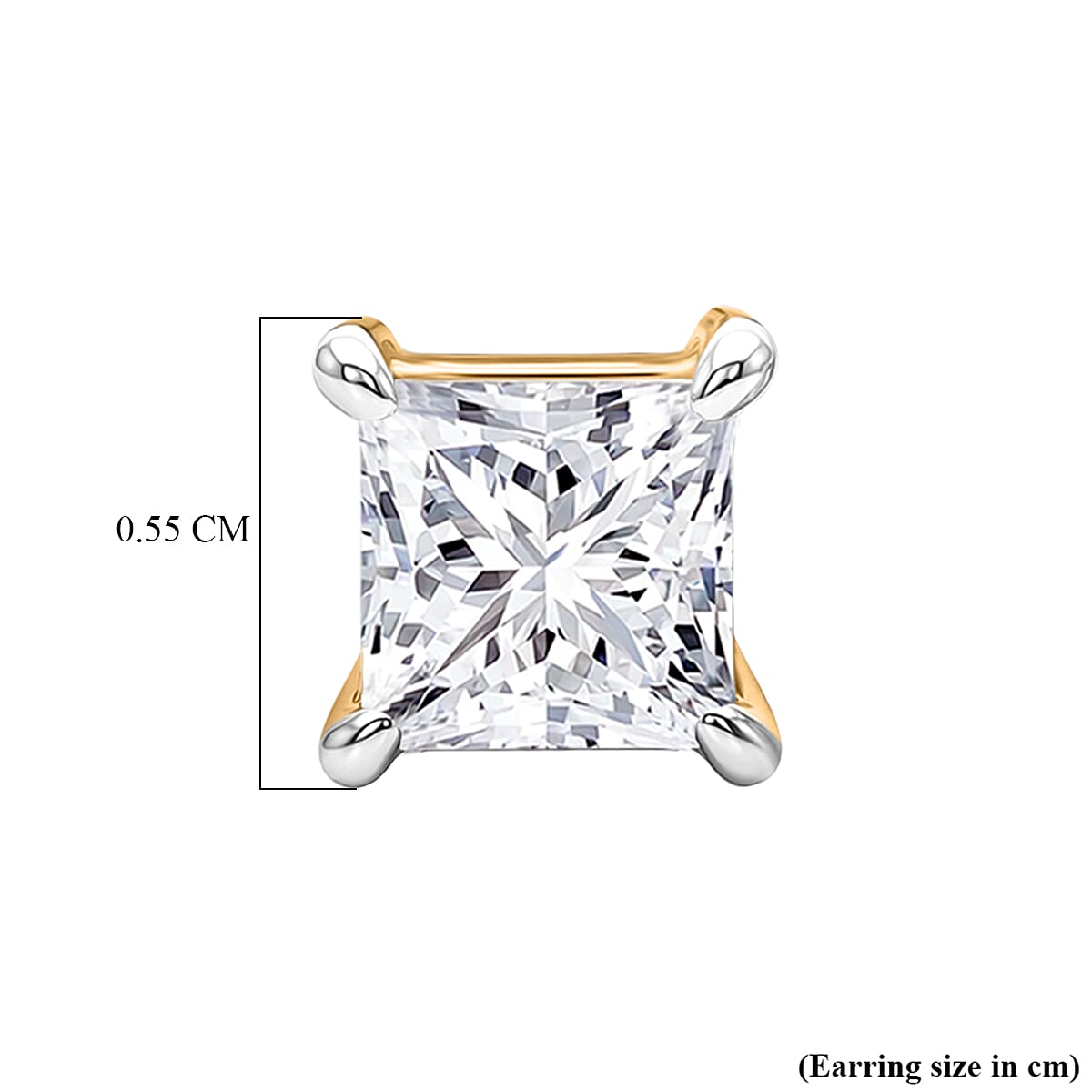 Luxuriant VS-EF Lab Grown Diamond Earring with Screw Back in 18K Vermeil Yellow Gold Plated Sterling Silver 1.00 Ct.