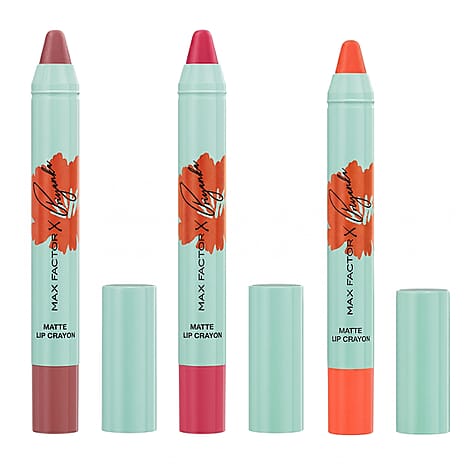 Set of 3- Max Factor Priyanka Lip Crayon - Includes Hibiscus, Mauve Love & Orange Grace