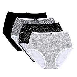 Ladies 4pk Exsquisite Elegance Full Brief Mono Print 