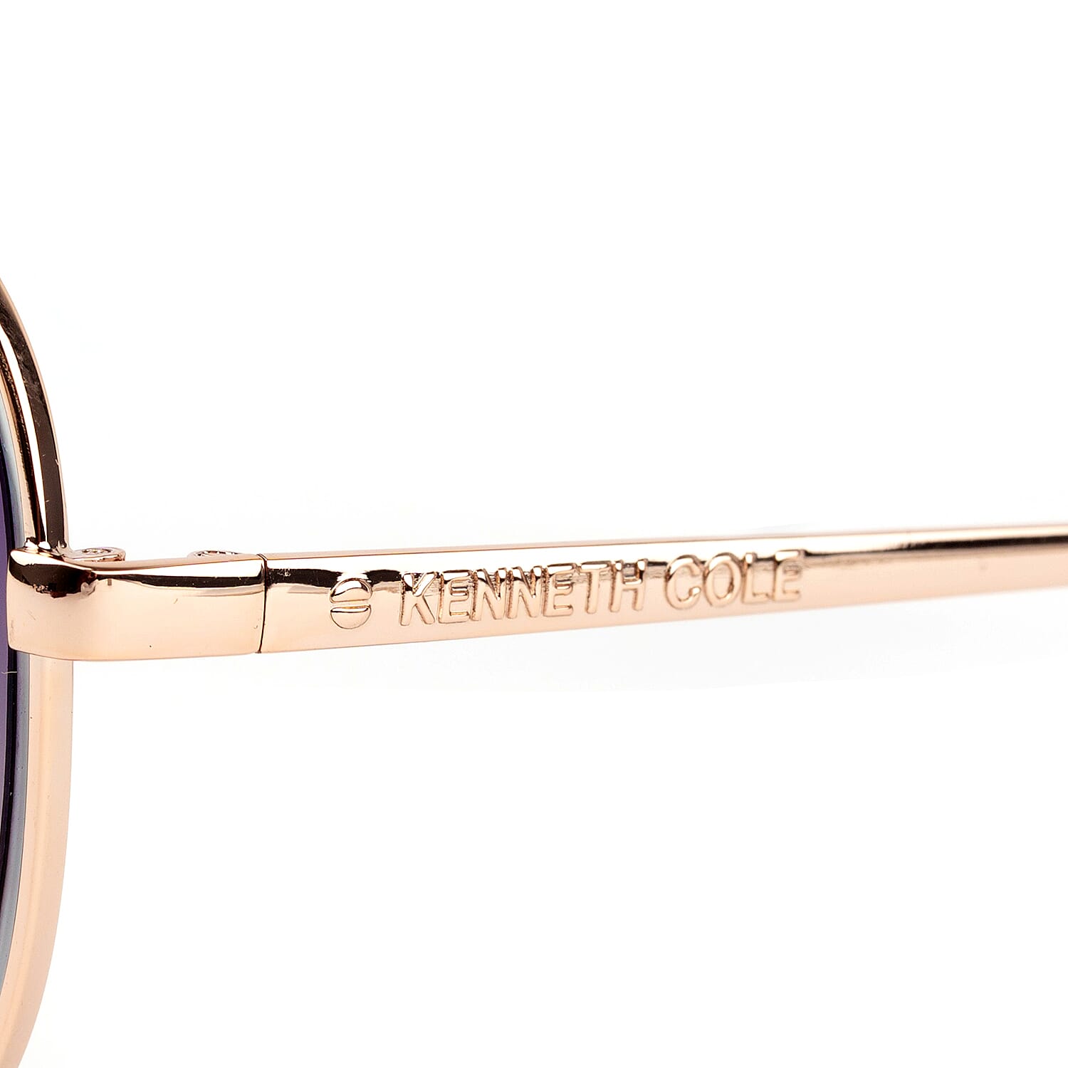 Gold Aviator Sunglasses - Gradient Blue Lenses