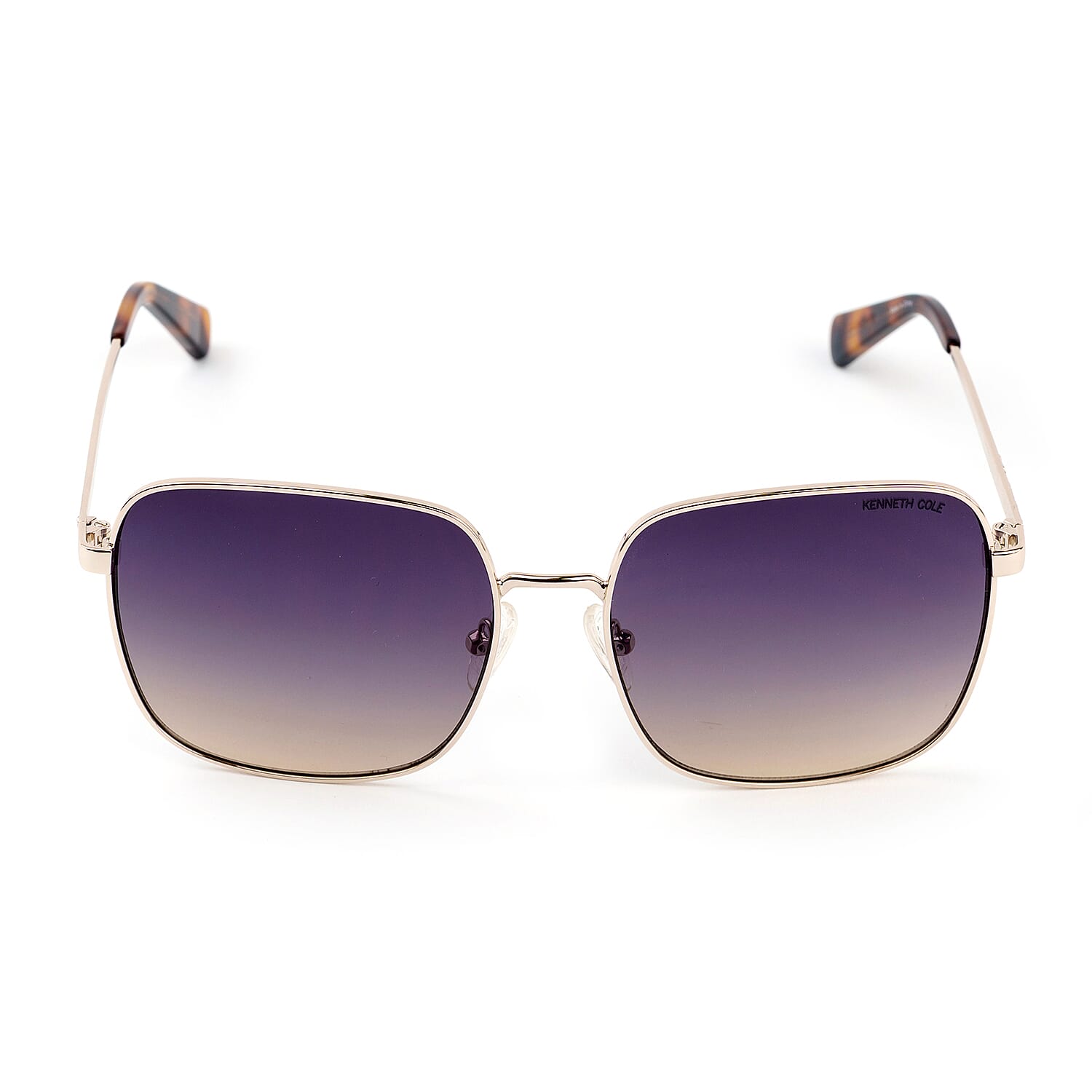 Gold Oversized Sunglasses - Gradient Blue Lenses