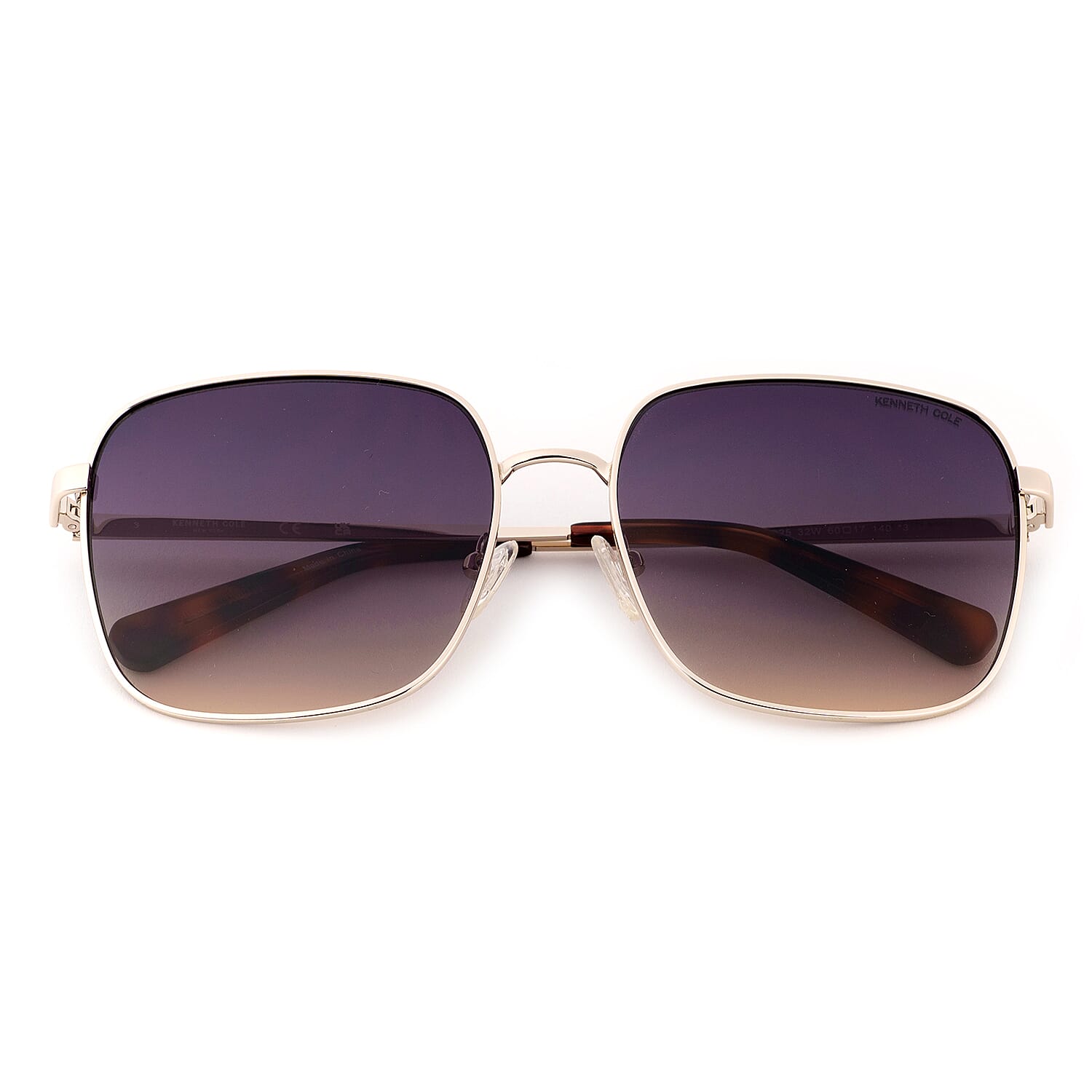 Gold Oversized Sunglasses - Gradient Blue Lenses