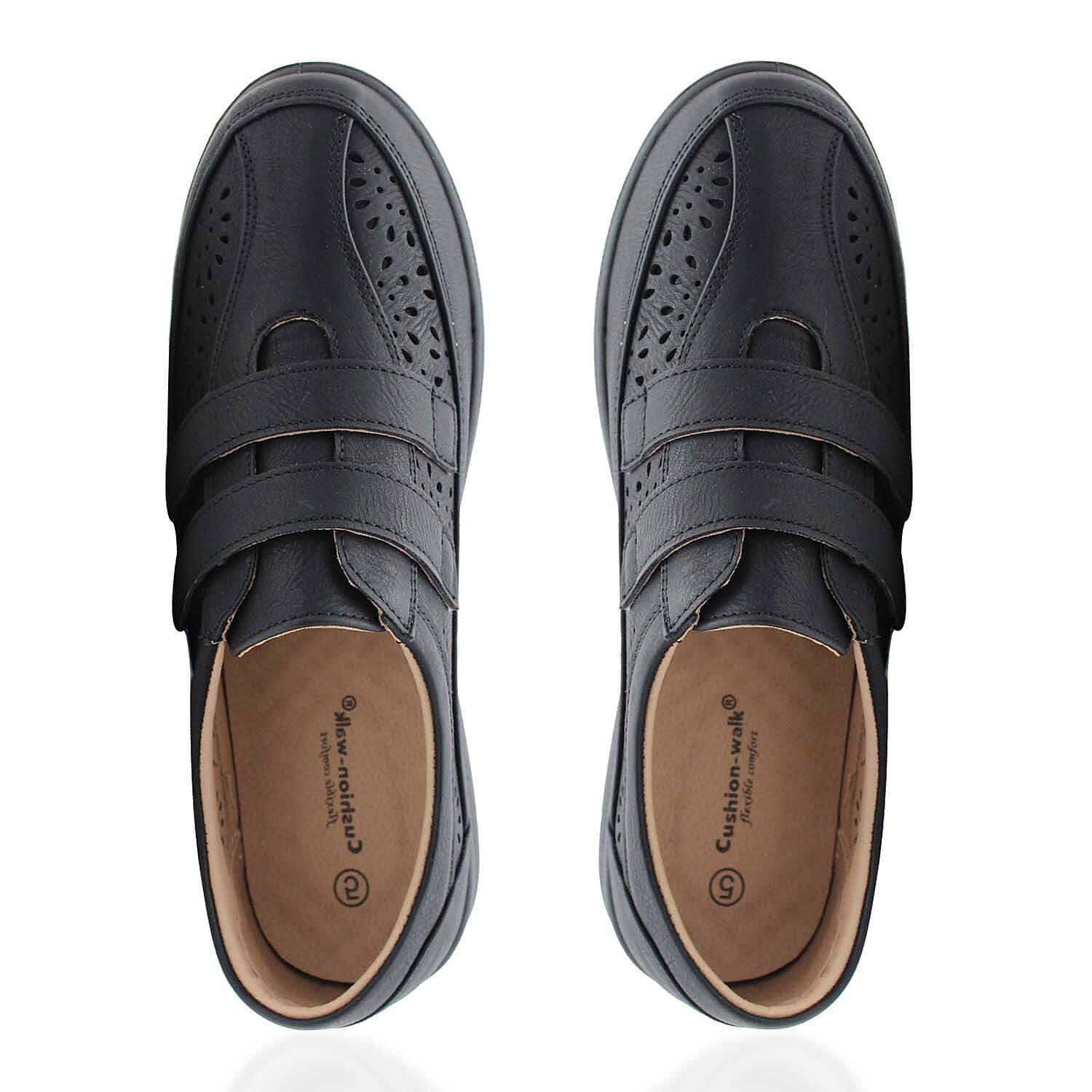 Cushion Walk Sophia Ladies Comfort Shoe With Double Touch And Close Fastening And Massage Insock 