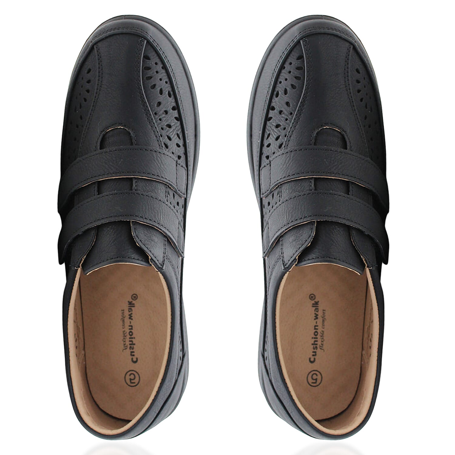 Cushion Walk Sophia Ladies Comfort Shoe With Double Touch And Close Fastening And Massage Insock 