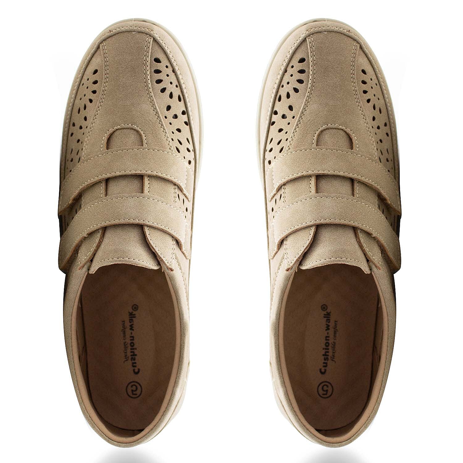 Cushion Walk Sophia Ladies Comfort Shoe With Double Touch And Close Fastening And Massage Insock 