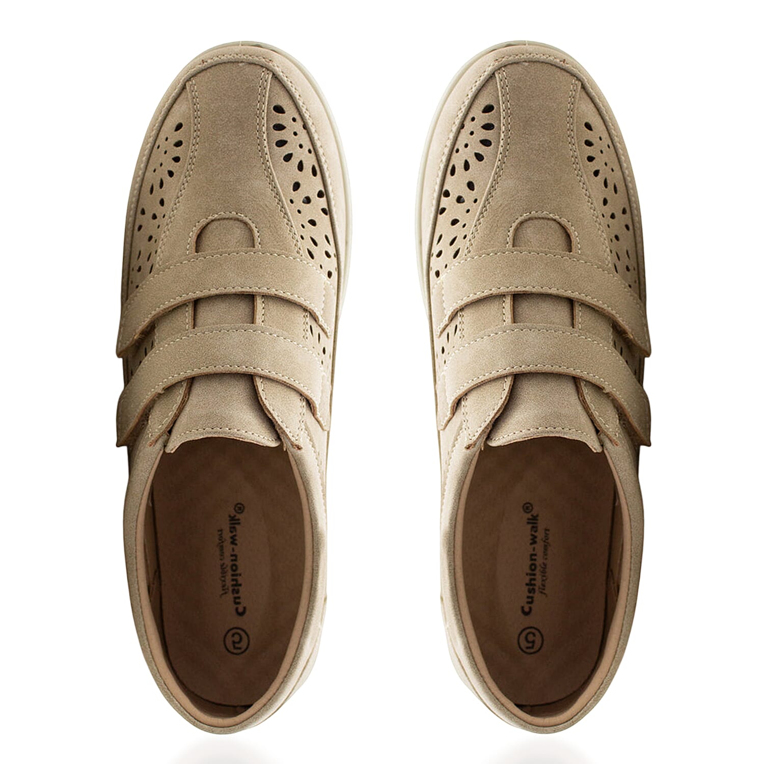 Cushion Walk Sophia Ladies Comfort Shoe With Double Touch And Close Fastening And Massage Insock 