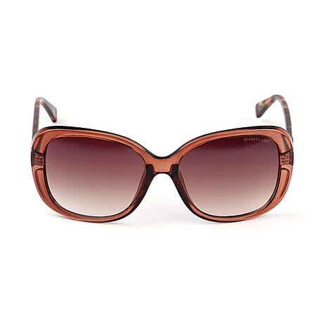 Shiny Dark Brown Sunglasses - Gradient Brown Lenses