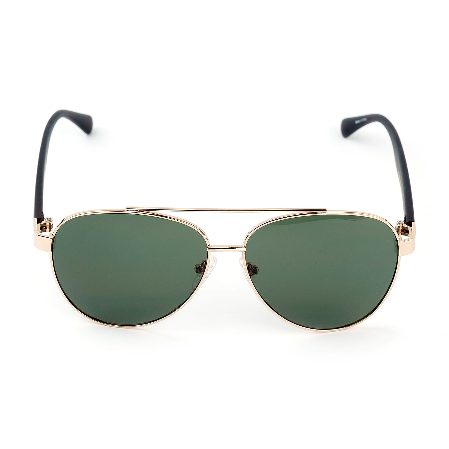 Kenneth Cole Reaction- Gold Classic Sunglasses - Solid Green Lenses