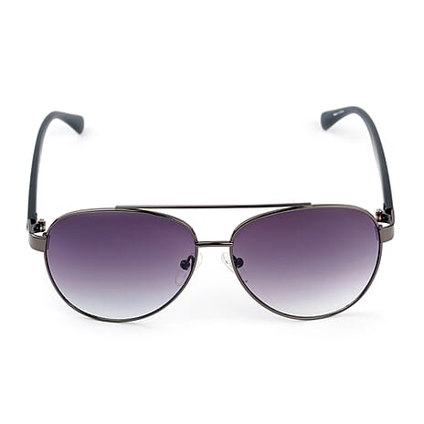 Kenneth Cole Reaction-Shiny Gunmetal Sunglasses - Gradient Smoke Lenses