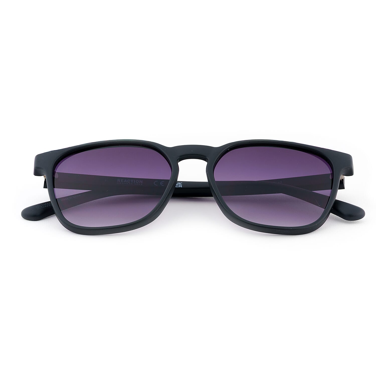 Kenneth Cole Reaction-Matte Black Modern Sunglasses with Gradient Smoke Lenses