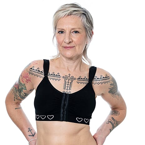 Cancer Research UK Front Fastening Full Coverage Wide Straps Comfort Bra (Size XXL) - Black