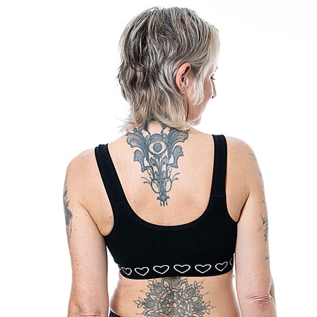 Cancer Research UK Front Fastening Full Coverage Wide Straps Comfort Bra (Size XXL) - Black