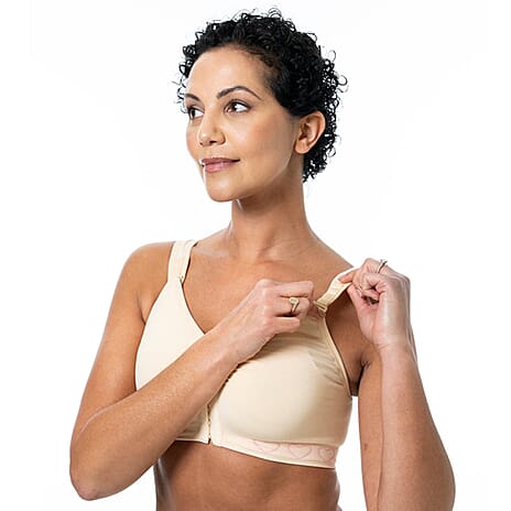 Cancer Research UK Post-Surgery Front Fastening Full Coverage Wide Straps Comfort Bra (Size XXXL) - Blush
