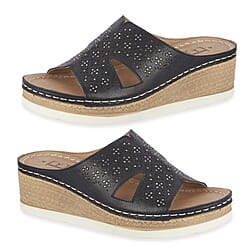 Emma Diamante Trim Ladies Wedge Sandals