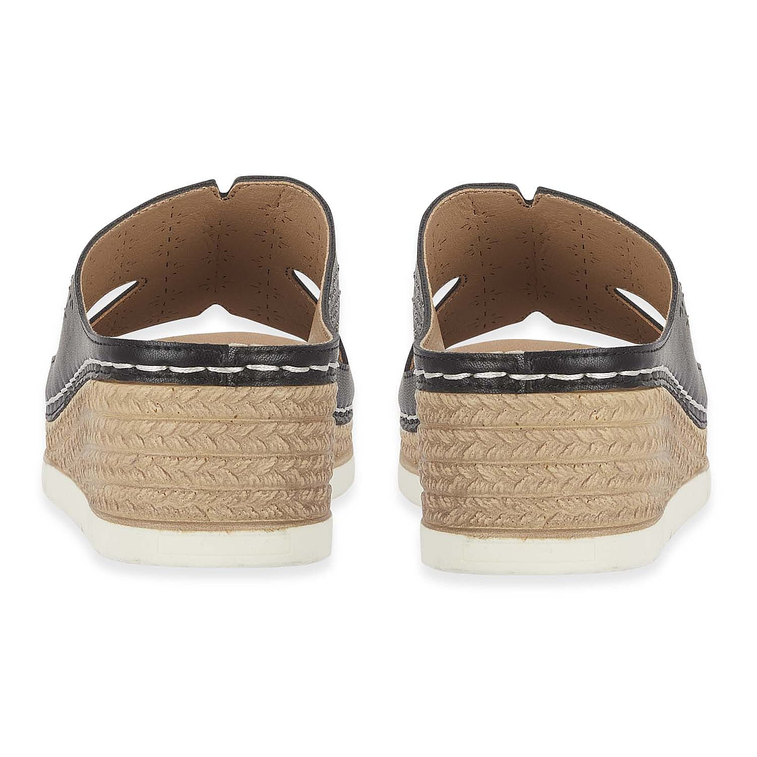 Emma Diamante Trim Ladies Wedge Sandals