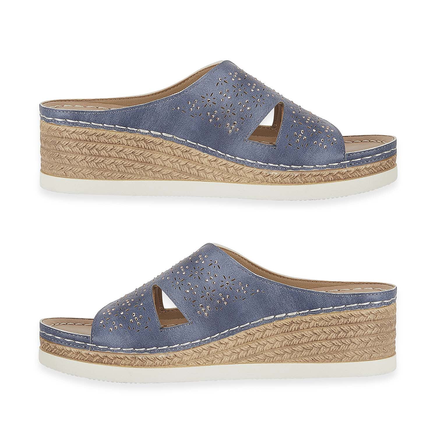 Emma Diamante Trim Ladies Wedge Sandals