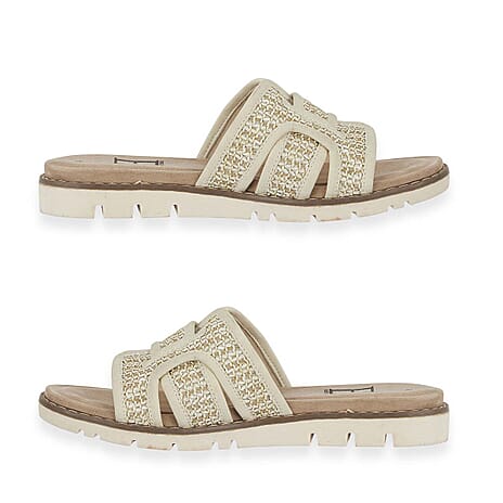 Emma Ladies Raphael Elegant Open-Toe Casual Beach Mules (Size 8) - Beige