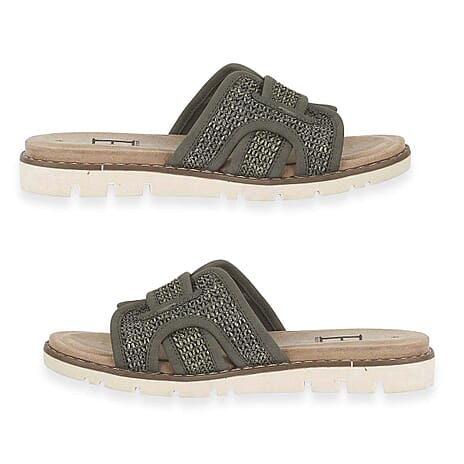 Emma Ladies Raphael Elegant Open-Toe Casual Beach Mules (Size 7) - Khaki