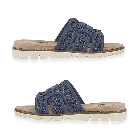 Emma Ladies Raphael Elegant Open-Toe Casual Beach Mules (Size 5) - Navy