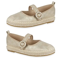 Mellow Ladies Espadrille Ballerina Shoes With Buckle Detail