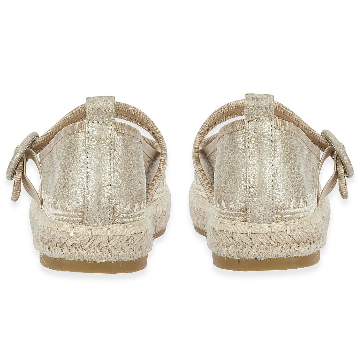 Mellow Ladies Espadrille Ballerina Shoes With Buckle Detail