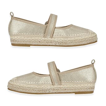 https://tjcuk.sirv.com/Products/85/2/8520711/Mellow-Ladies-Espadrille-Ballerina-Shoes-With-Buckle-Detail-Size-7-Gol_8520711_1.jpg?w=342&h=342