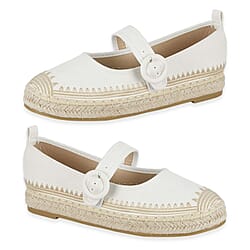 Mellow Ladies Espadrille Ballerina Shoes With Buckle Detail
