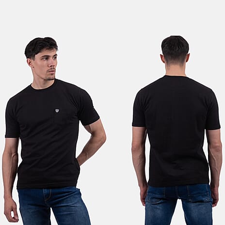 Charles Norton Chest Pocket T-Shirt (Size M, Fit 12 to 14) - Black