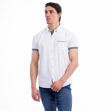JJ Willis Short Sleeve Shirt (Size - M) - White