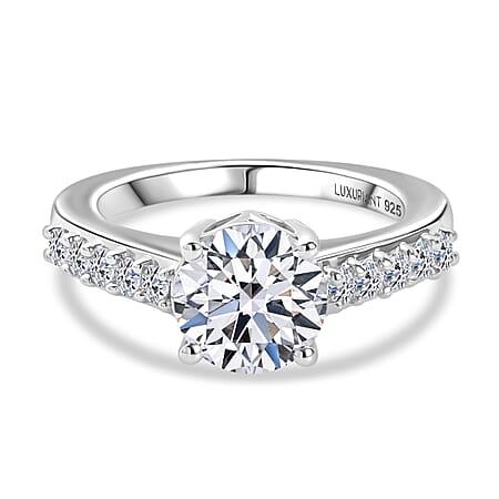 LUXURIANT 2 Ct. Lab Grown Diamond Solitaire Ring in Rhodium Overlay Sterling Silver SGL Certified (SI-G-H)