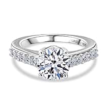 Luxuriant - SGL Certified SI-G-H Lab Grown Diamond Solitaire Ring in Rhodium Overlay Sterling Silver 2.00 Ct.