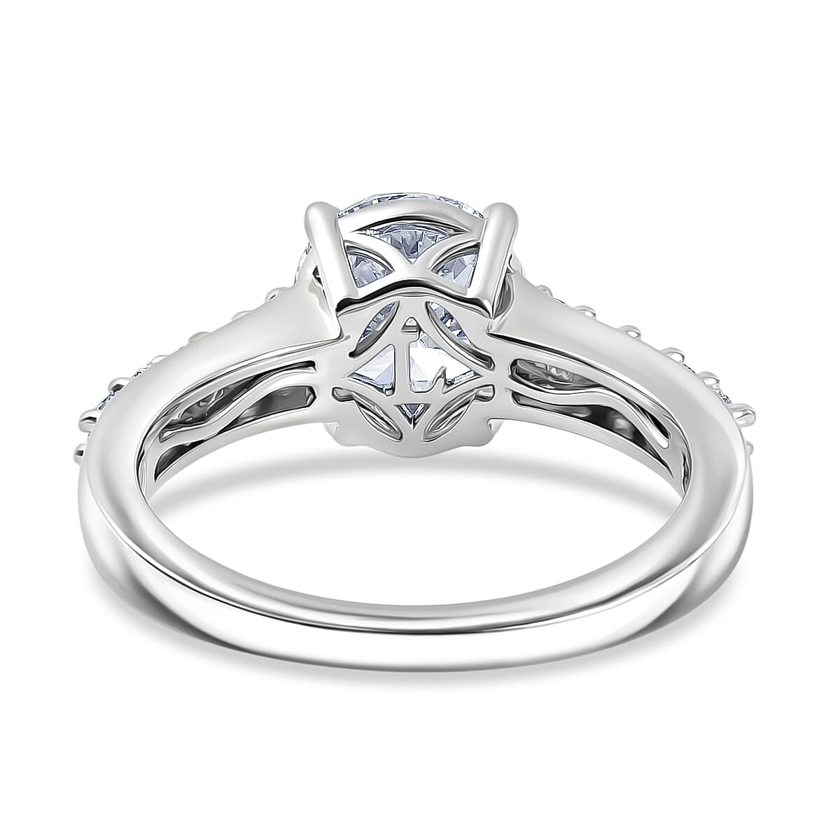 Luxuriant - SGL Certified SI-G-H Lab Grown Diamond Solitaire Ring in Rhodium Overlay Sterling Silver 2.00 Ct.